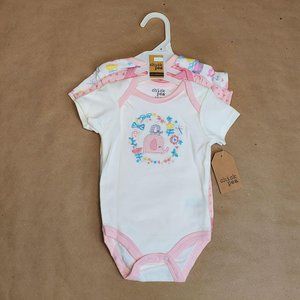 Chick Pea 3 PK Bodysuits 0-3M Pink